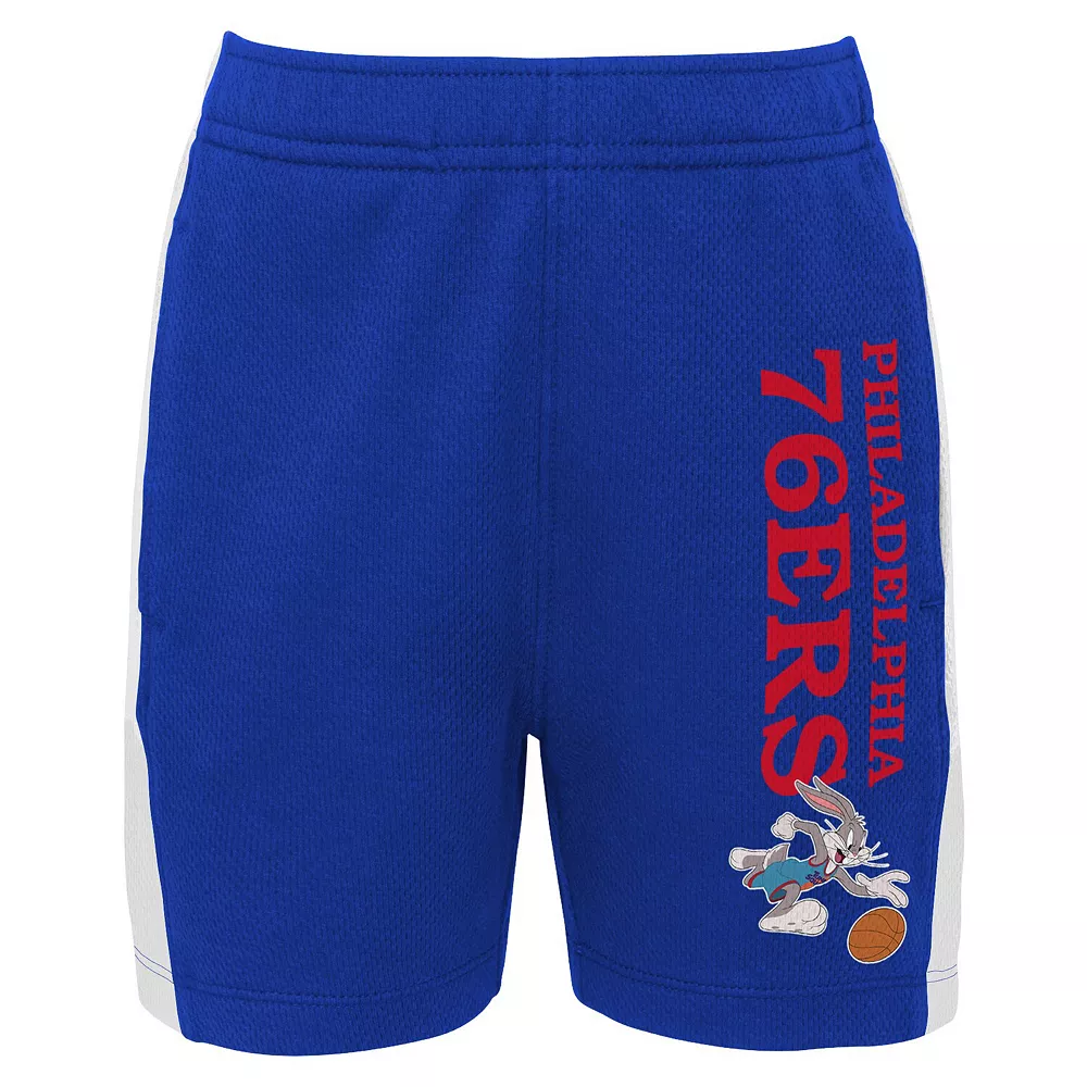 Youth Royal Philadelphia 76ers Space Jam 2 Slam Dunk Mesh Shorts 2 Youth Royal Philadelphia 76ers Space Jam 2 Slam Dunk Mesh Shorts - Image 2