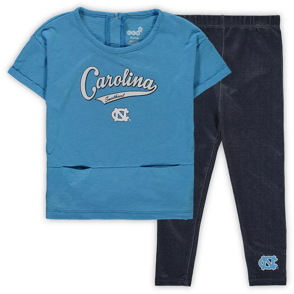 Girls Preschool Carolina Blue North Carolina Tar Heels Stadium T-Shirt & Leggings Set 2 Girls Preschool Carolina Blue North Carolina Tar Heels Stadium T-Shirt & Leggings Set - Image 2