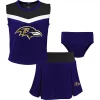 Toddler Purple/Black Baltimore Ravens Two-Piece Spirit Cheerleader Set with Bloomers