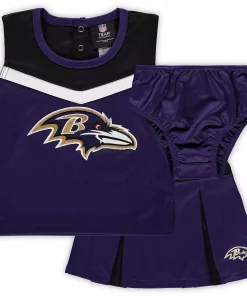 Toddler Purple/Black Baltimore Ravens Two-Piece Spirit Cheerleader Set with Bloomers -MLB Shop 5364761 ALT