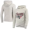 Girls Youth Heathered Gray Houston Texans Bossy Funnel Neck Raglan Pullover Hoodie