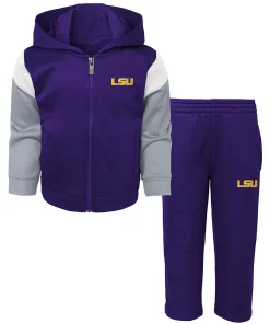 Toddler Purple LSU Tigers Fleece Full-Zip Hoodie and Pants Set