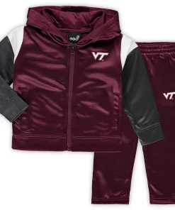 Toddler Maroon Virginia Tech Hokies Fleece Full-Zip Hoodie and Pants Set