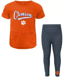 Girls Toddler Orange Clemson Tigers T-Shirt and Leggings Set