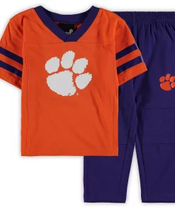 Toddler Orange/Black Clemson Tigers Training Camp Jersey T-Shirt and Pants Set