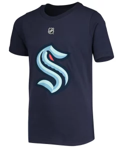 Youth Philipp Grubauer Deep Sea Blue Seattle Kraken Name & Number T-Shirt -MLB Shop 5372676 ALT2