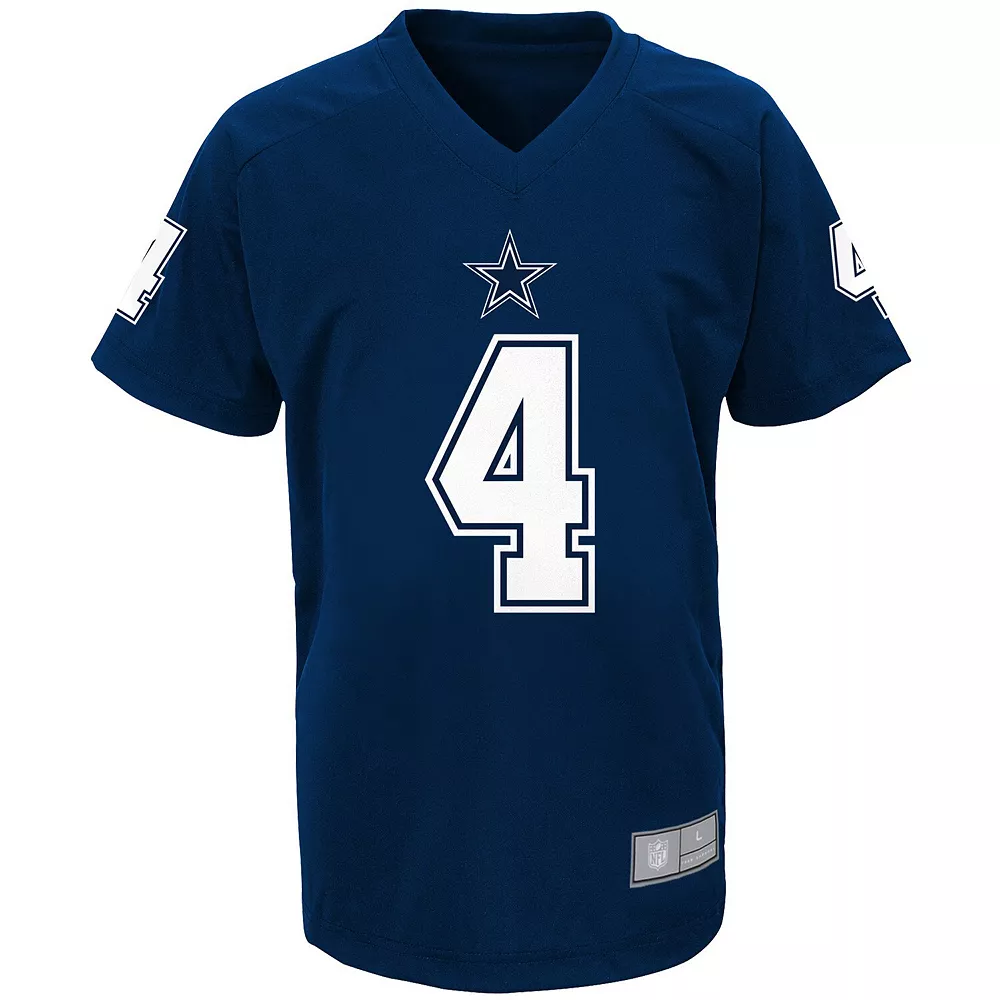 Youth Dak Prescott Navy Dallas Cowboys Performance Player Name & Number Raglan V-Neck T-Shirt 3 Youth Dak Prescott Navy Dallas Cowboys Performance Player Name & Number Raglan V-Neck T-Shirt - Image 3