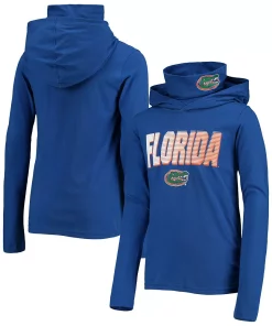 Youth Royal Florida Gators Blocker Sewn-in Gaiter Long Sleeve Hoodie T-Shirt -MLB Shop 5385032 ALT