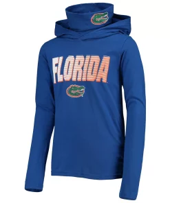 Youth Royal Florida Gators Blocker Sewn-in Gaiter Long Sleeve Hoodie T-Shirt -MLB Shop 5385032 ALT2