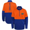 Youth Royal/Orange Florida Gators Quick Snap Spine Print Quarter-Zip Jacket