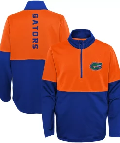 Youth Royal/Orange Florida Gators Quick Snap Spine Print Quarter-Zip Jacket