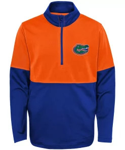 Youth Royal/Orange Florida Gators Quick Snap Spine Print Quarter-Zip Jacket -MLB Shop 5385778 ALT2