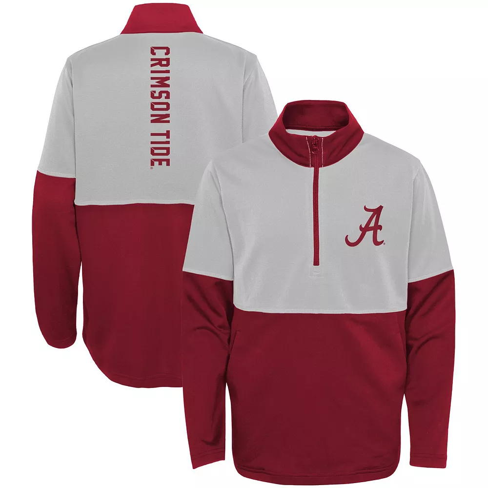 Youth Crimson/Gray Alabama Crimson Tide Quick Snap Spine Print Quarter-Zip Jacket 1 Youth Crimson/Gray Alabama Crimson Tide Quick Snap Spine Print Quarter-Zip Jacket