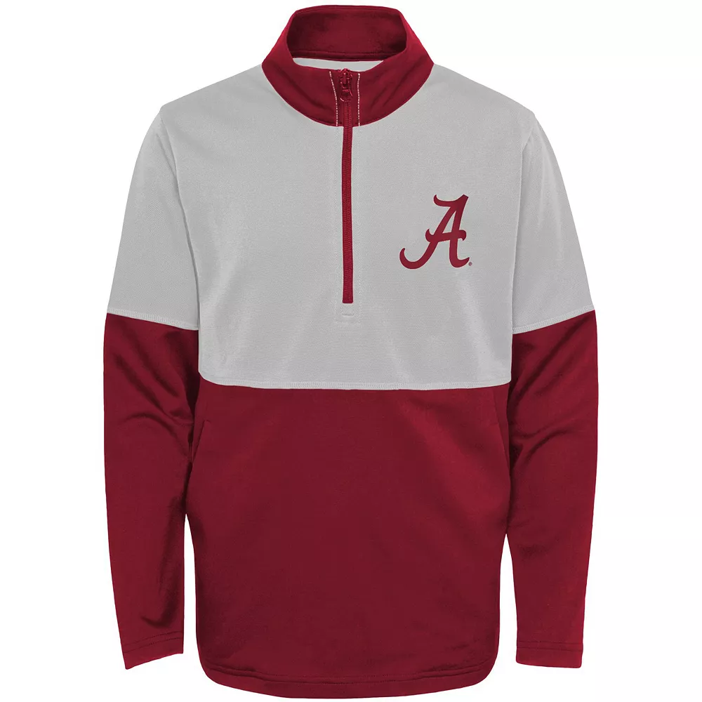 Youth Crimson/Gray Alabama Crimson Tide Quick Snap Spine Print Quarter-Zip Jacket 3 Youth Crimson/Gray Alabama Crimson Tide Quick Snap Spine Print Quarter-Zip Jacket - Image 3