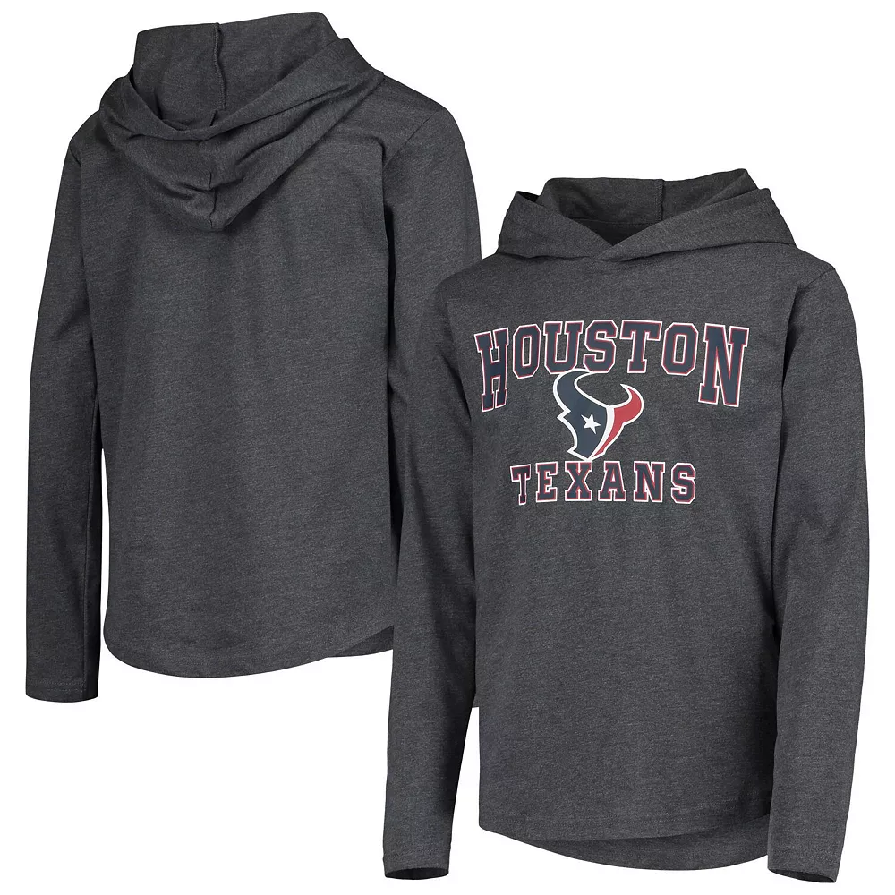 Youth Heathered Gray Houston Texans First Round Pick Long Sleeve Hoodie T-Shirt 1 Youth Heathered Gray Houston Texans First Round Pick Long Sleeve Hoodie T-Shirt