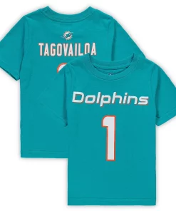 Toddler Tua Tagovailoa Aqua Miami Dolphins Mainliner Player Name & Number T-Shirt 4 Toddler Tua Tagovailoa Aqua Miami Dolphins Mainliner Player Name & Number T-Shirt -MLB Shop 5392220 ALT