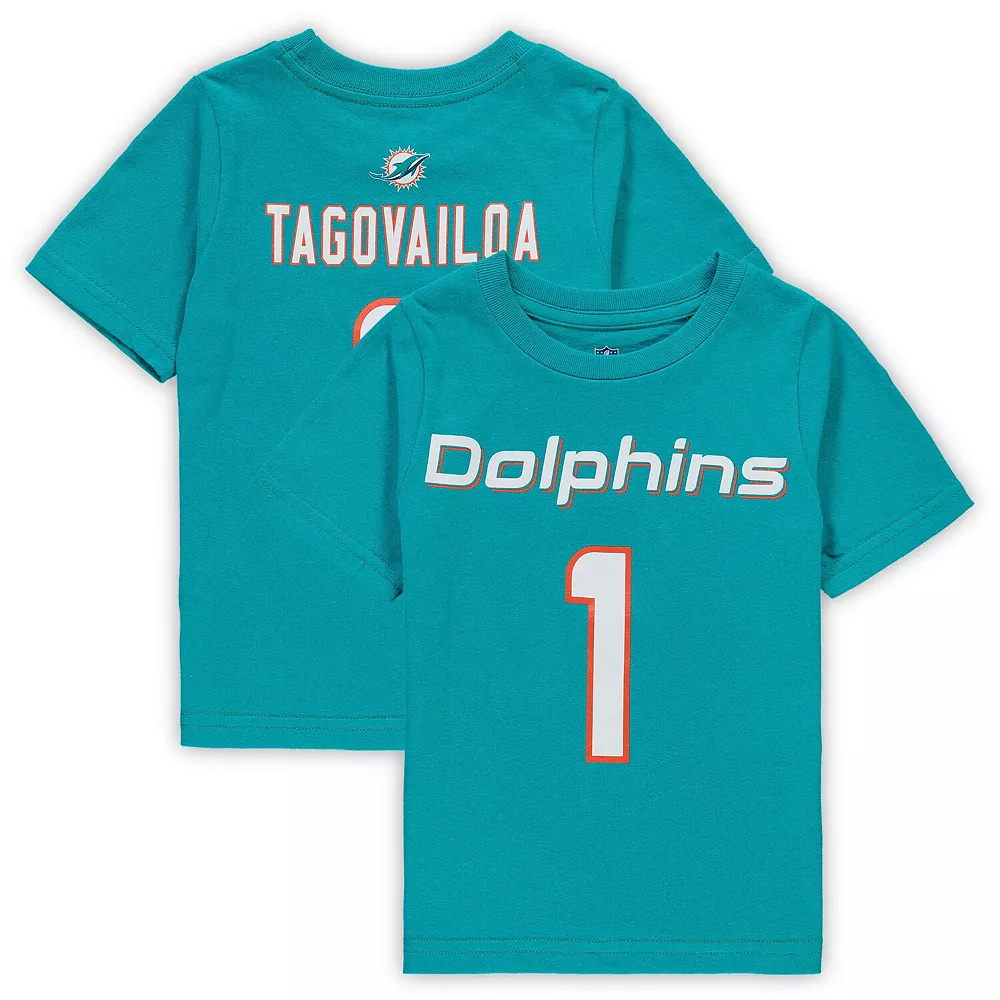 Toddler Tua Tagovailoa Aqua Miami Dolphins Mainliner Player Name & Number T-Shirt 2 Toddler Tua Tagovailoa Aqua Miami Dolphins Mainliner Player Name & Number T-Shirt - Image 2