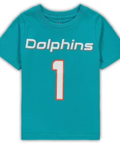 Toddler Tua Tagovailoa Aqua Miami Dolphins Mainliner Player Name & Number T-Shirt 5 Toddler Tua Tagovailoa Aqua Miami Dolphins Mainliner Player Name & Number T-Shirt -MLB Shop 5392220 ALT2