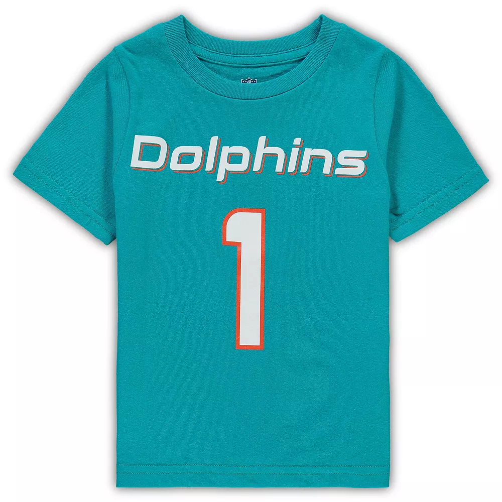 Toddler Tua Tagovailoa Aqua Miami Dolphins Mainliner Player Name & Number T-Shirt 3 Toddler Tua Tagovailoa Aqua Miami Dolphins Mainliner Player Name & Number T-Shirt - Image 3