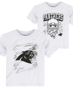 Toddler White Carolina Panthers Coloring Activity Two-Pack T-Shirt Set