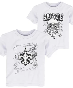Toddler White New Orleans Saints Coloring Activity Two-Pack T-Shirt Set