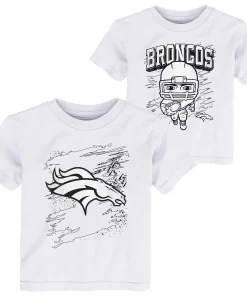 Toddler White Denver Broncos Coloring Activity Two-Pack T-Shirt Set