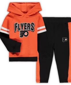 Toddler Orange/Black Philadelphia Flyers Miracle On Ice Raglan Pullover Hoodie & Pants Set