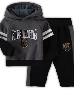 Preschool Charcoal/Black Vegas Golden Knights Miracle On Ice Pullover Hoodie & Pants Set