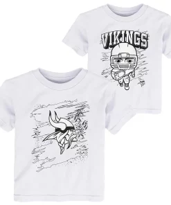 Toddler White Minnesota Vikings Coloring Activity Two-Pack T-Shirt Set