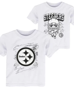 Toddler White Pittsburgh Steelers Coloring Activity Two-Pack T-Shirt Set