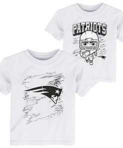Toddler White New England Patriots Coloring Activity Two-Pack T-Shirt Set