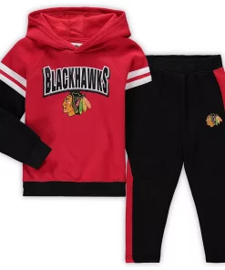 Preschool Red/Black Chicago Blackhawks Miracle On Ice Pullover Hoodie & Pants Set