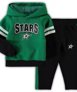 Toddler Kelly Green Dallas Stars Miracle On Ice Raglan Pullover Hoodie & Pants Set