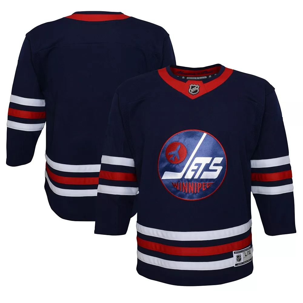 Youth Navy Winnipeg Jets 2021/22 Alternate Premier Jersey 2 Youth Navy Winnipeg Jets 2021/22 Alternate Premier Jersey - Image 2