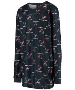 Youth Navy Houston Texans All Over Print Long Sleeve T-Shirt & Pants Sleep Set 6 Youth Navy Houston Texans All Over Print Long Sleeve T-Shirt & Pants Sleep Set -MLB Shop 5412232 ALT2