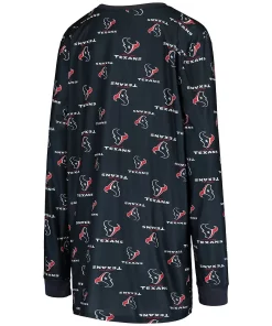 Youth Navy Houston Texans All Over Print Long Sleeve T-Shirt & Pants Sleep Set 7 Youth Navy Houston Texans All Over Print Long Sleeve T-Shirt & Pants Sleep Set -MLB Shop 5412232 ALT3