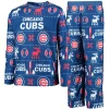 Youth Royal Chicago Cubs Allover Print Long Sleeve T-Shirt & Pants Sleep Set