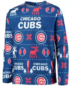 Youth Royal Chicago Cubs Allover Print Long Sleeve T-Shirt & Pants Sleep Set 6 Youth Royal Chicago Cubs Allover Print Long Sleeve T-Shirt & Pants Sleep Set -MLB Shop 5414025 ALT2