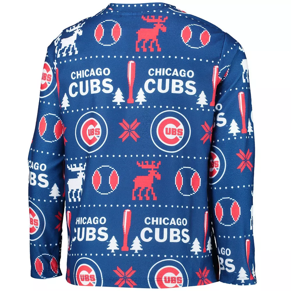 Youth Royal Chicago Cubs Allover Print Long Sleeve T-Shirt & Pants Sleep Set 4 Youth Royal Chicago Cubs Allover Print Long Sleeve T-Shirt & Pants Sleep Set - Image 4