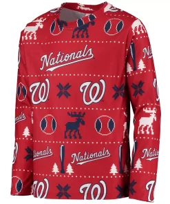 Youth Red Washington Nationals Allover Print Long Sleeve Top & Pants Sleep Set 6 Youth Red Washington Nationals Allover Print Long Sleeve Top & Pants Sleep Set -MLB Shop 5414902 ALT2