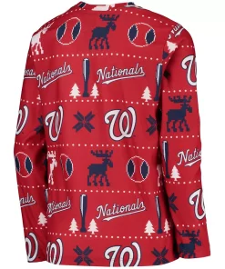 Youth Red Washington Nationals Allover Print Long Sleeve Top & Pants Sleep Set 7 Youth Red Washington Nationals Allover Print Long Sleeve Top & Pants Sleep Set -MLB Shop 5414902 ALT3