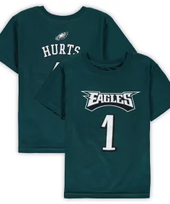 Preschool Jalen Hurts Midnight Green Philadelphia Eagles Mainliner Player Name & Number T-Shirt