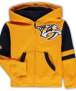 Toddler Gold Nashville Predators Face-Off Full-Zip Hoodie