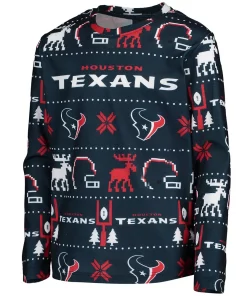 Youth Navy Houston Texans Logo Allover Print Long Sleeve T-Shirt & Pants Holiday Pajamas Sleep Set 6 Youth Navy Houston Texans Logo Allover Print Long Sleeve T-Shirt & Pants Holiday Pajamas Sleep Set -MLB Shop 5418706 ALT2