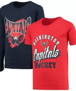 Youth Red/Navy Washington Capitals Two-Man Advantage T-Shirt Combo Set -MLB Shop 5423776 ALT
