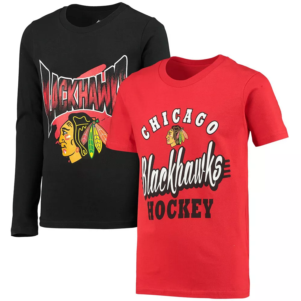 Youth Red/Black Chicago Blackhawks Two-Man Advantage T-Shirt Combo Set 2 Youth Red/Black Chicago Blackhawks Two-Man Advantage T-Shirt Combo Set - Image 2