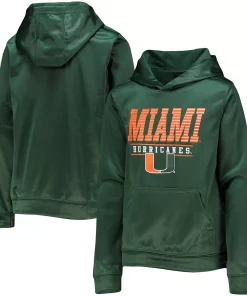 Alternative view of Youth Green Miami Hurricanes Fast Pullover Hoodie