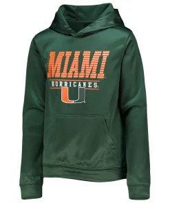 Youth Green Miami Hurricanes Fast Pullover Hoodie 5 Youth Green Miami Hurricanes Fast Pullover Hoodie -MLB Shop 5425114 ALT2