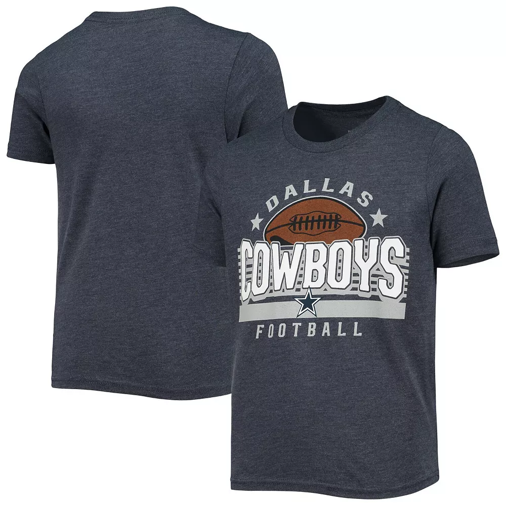 Girls Youth Heathered Navy Dallas Cowboys Playoff Tri-Blend T-Shirt 2 Girls Youth Heathered Navy Dallas Cowboys Playoff Tri-Blend T-Shirt - Image 2