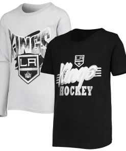 Youth Black/Silver Los Angeles Kings Two-Man Advantage T-Shirt Combo Set